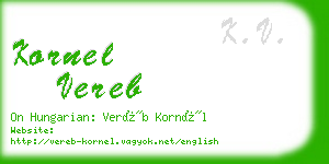 kornel vereb business card